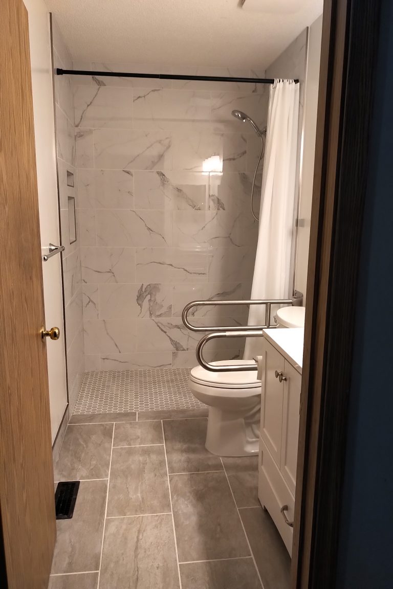 Accessible bathroom with walk in shower