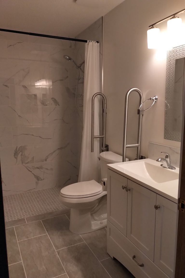 Accessible bathroom with walk in shower