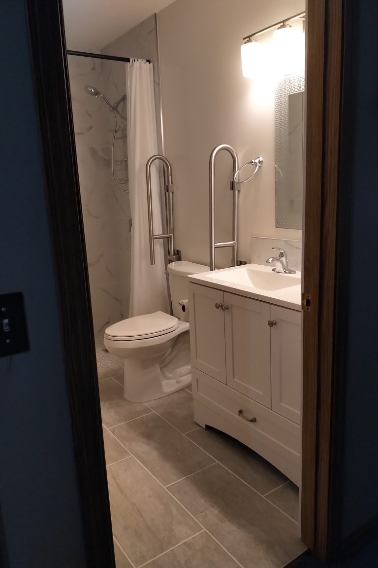Accessible bathroom with walk in shower