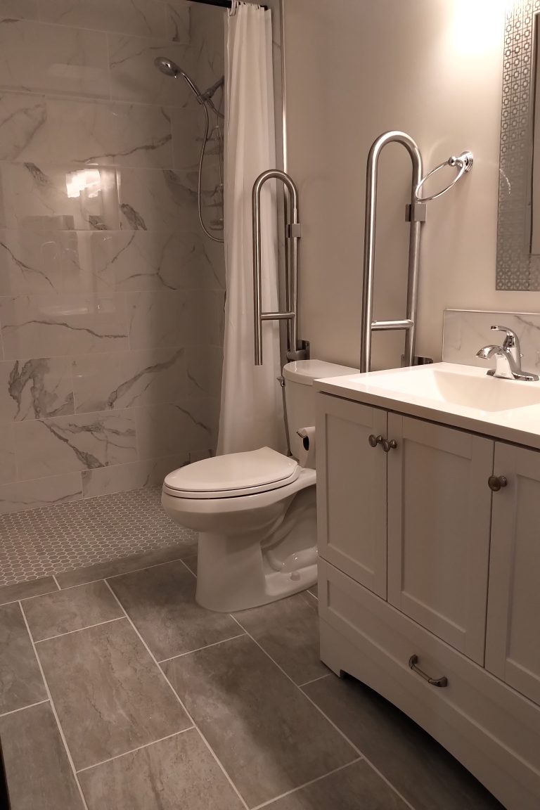 Accessible bathroom with walk in shower