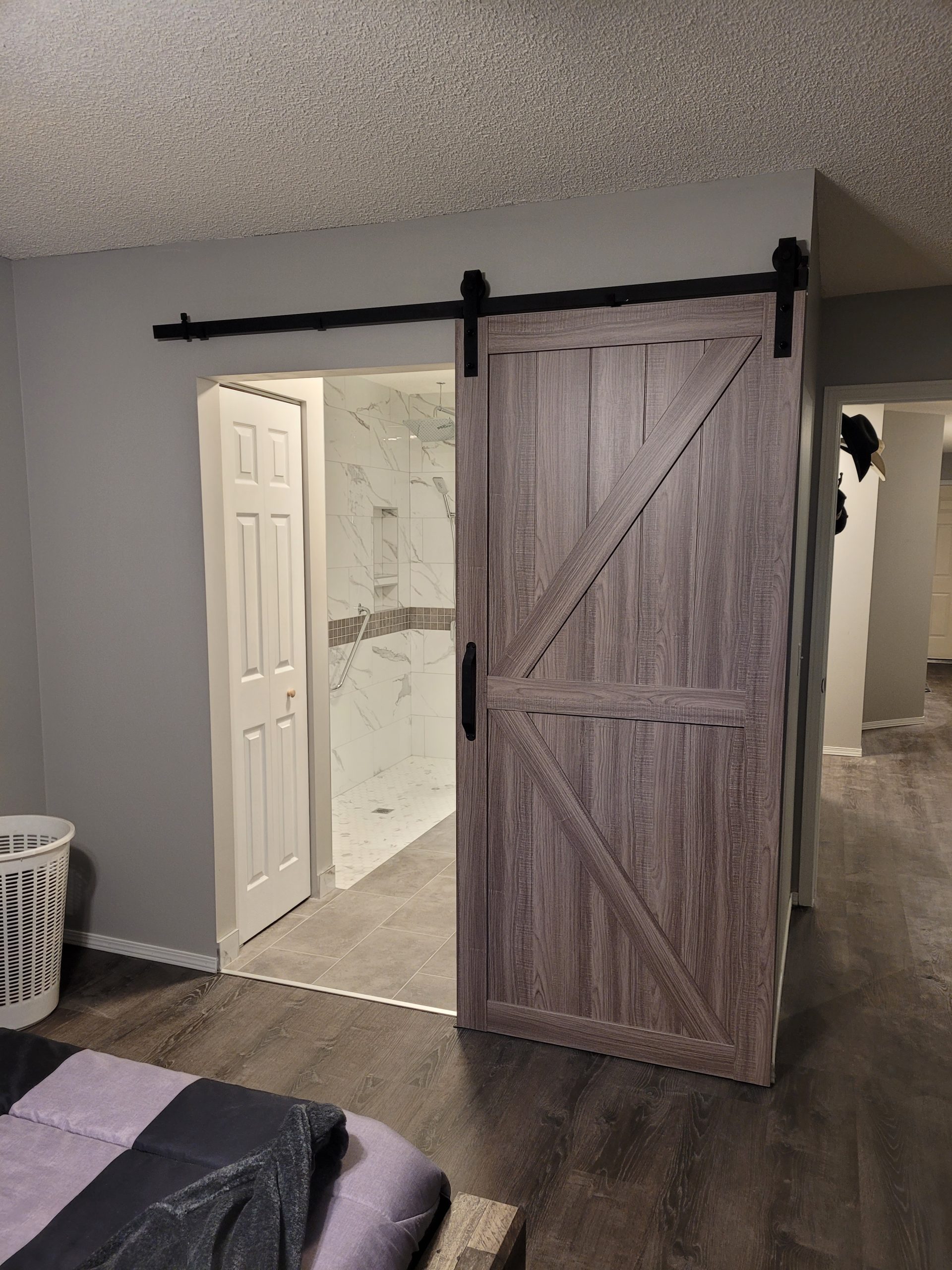 Sliding barn door after renovation
